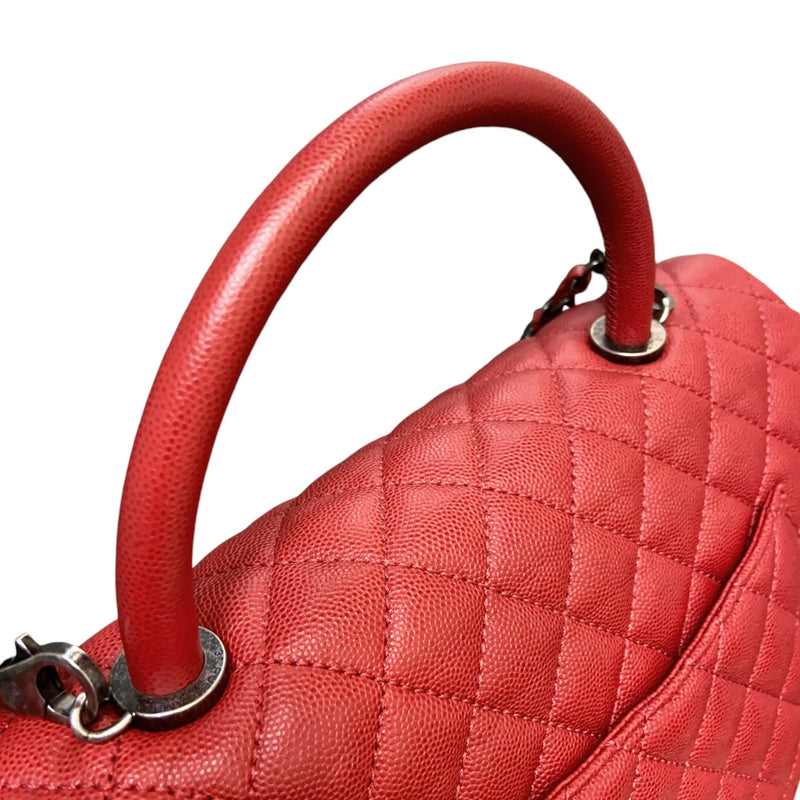 Coco Handle Flap Medium Caviar Quilted Red RHW