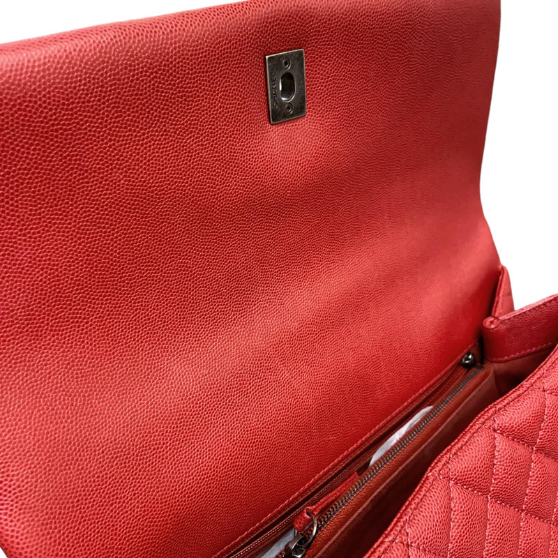 Coco Handle Flap Medium Caviar Quilted Red RHW