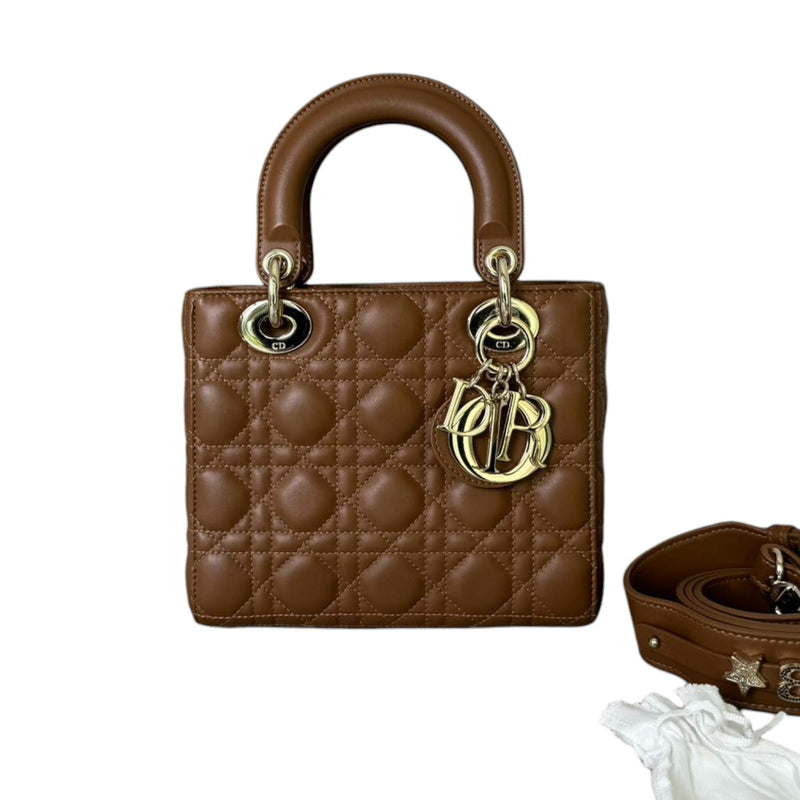 My ABC Dior Lady Dior Small Lambskin Cannage Brown GHW