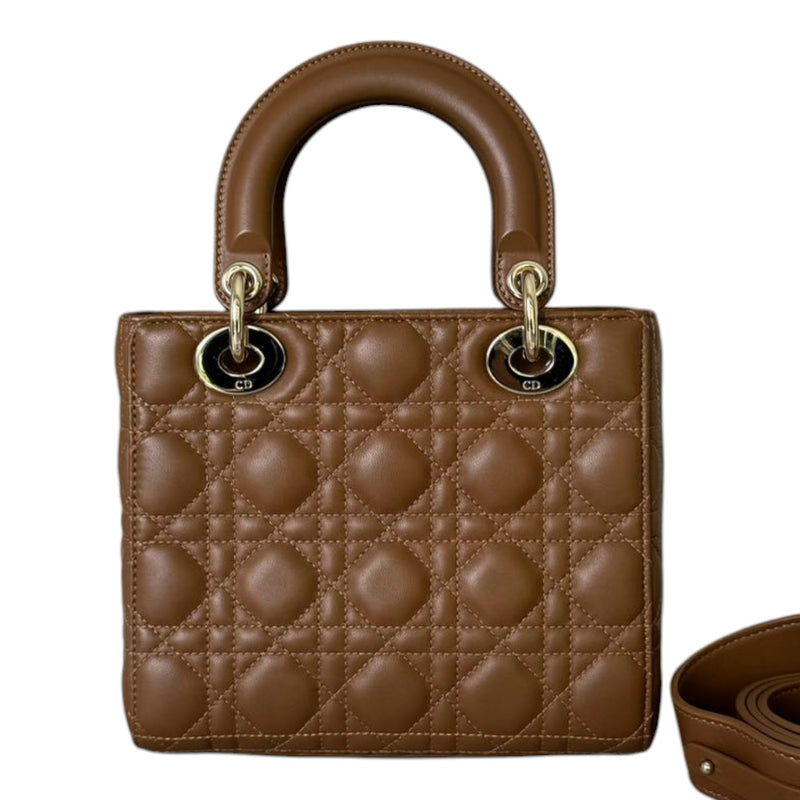 My ABC Dior Lady Dior Small Lambskin Cannage Brown GHW