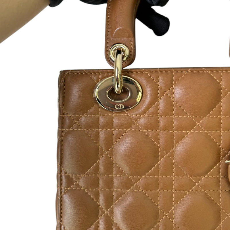 My ABC Dior Lady Dior Small Lambskin Cannage Brown GHW