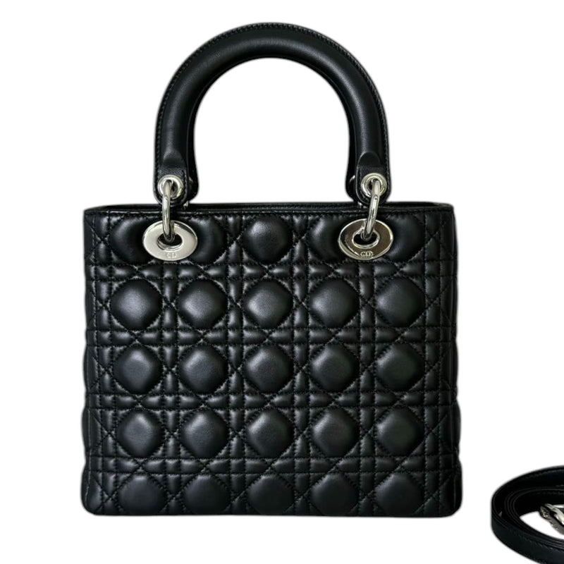 Lady Dior Medium Lambskin Cannage Black SHW