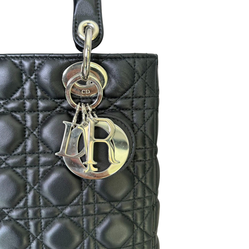 Lady Dior Medium Lambskin Cannage Black SHW