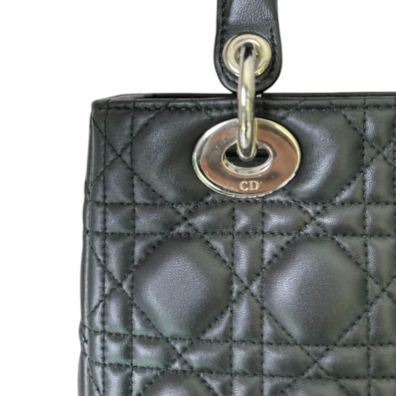 Lady Dior Medium Lambskin Cannage Black SHW