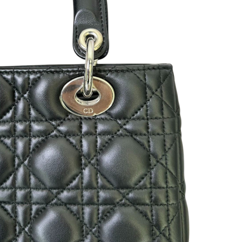 Lady Dior Medium Lambskin Cannage Black SHW