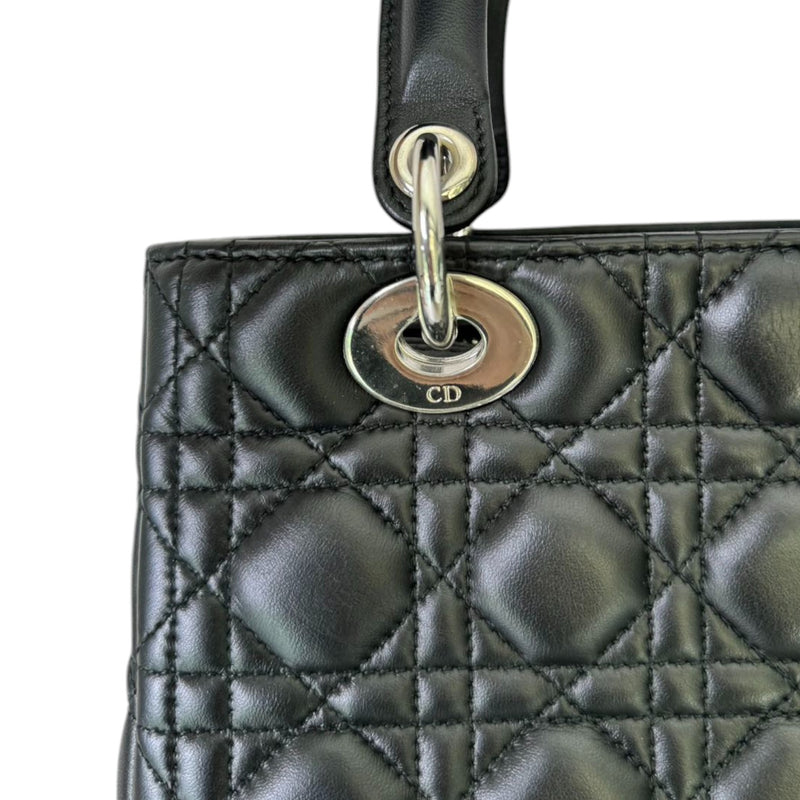 Lady Dior Medium Lambskin Cannage Black SHW