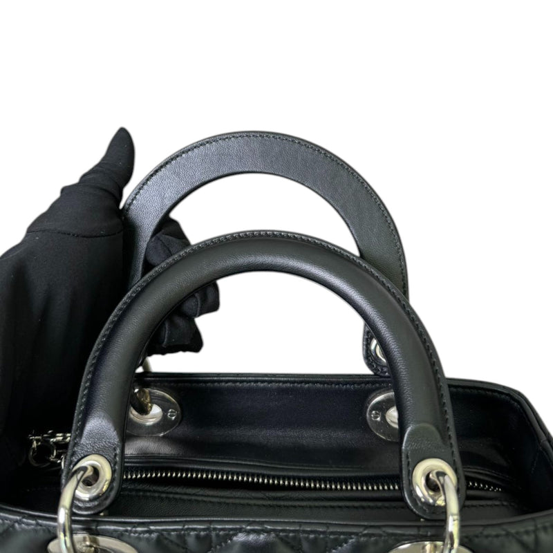 Lady Dior Medium Lambskin Cannage Black SHW