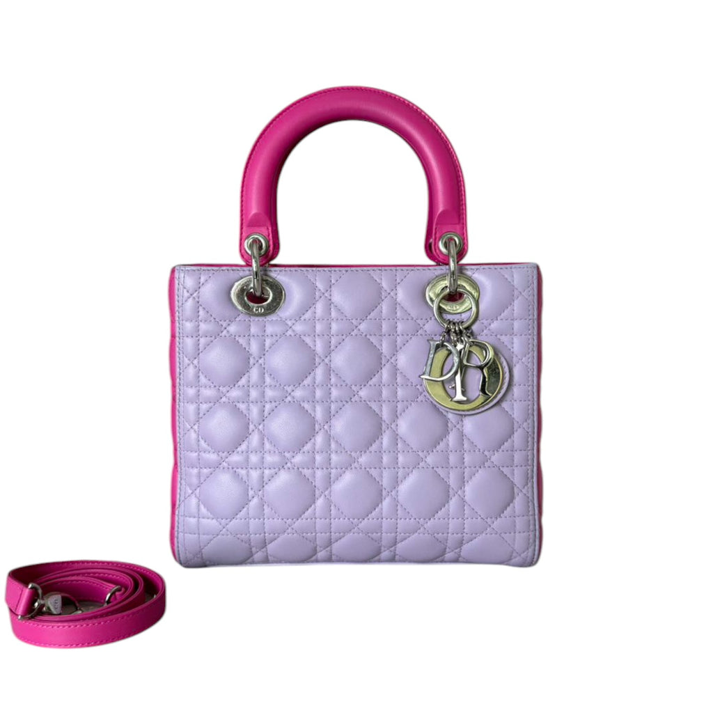 Lady Dior Bi-Color Medium Lambskin Pink Purple SHW