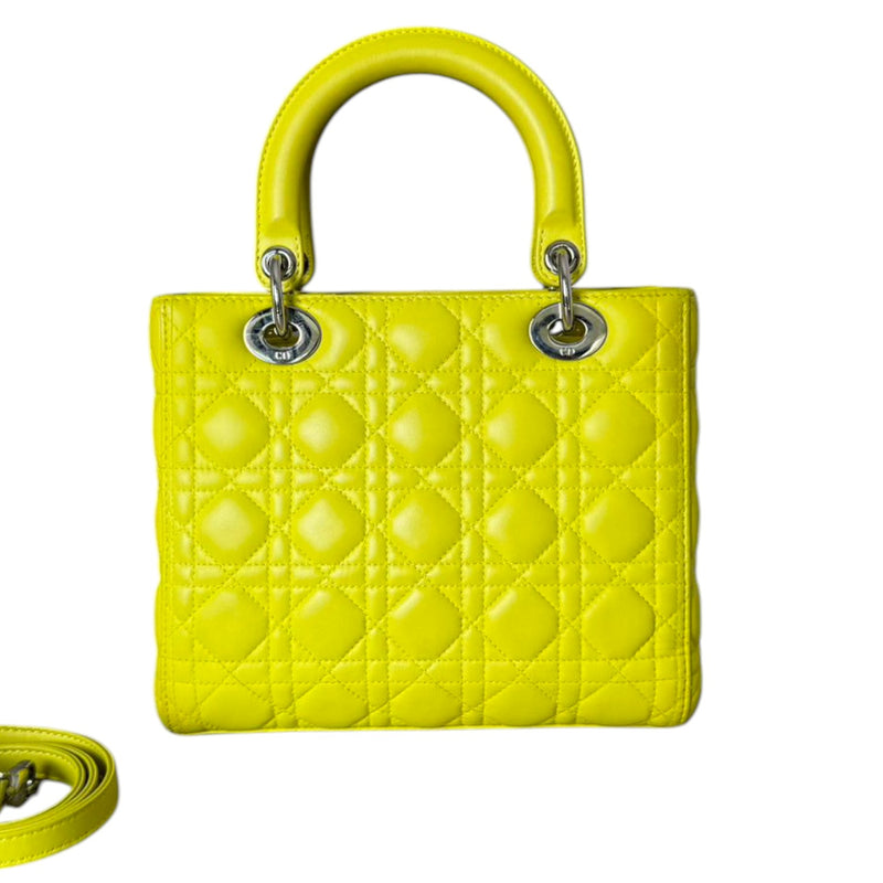 Lady Dior Medium Lambskin Yellow SHW