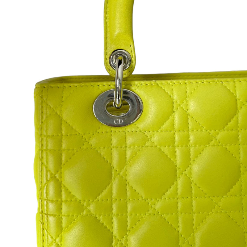 Lady Dior Medium Lambskin Yellow SHW