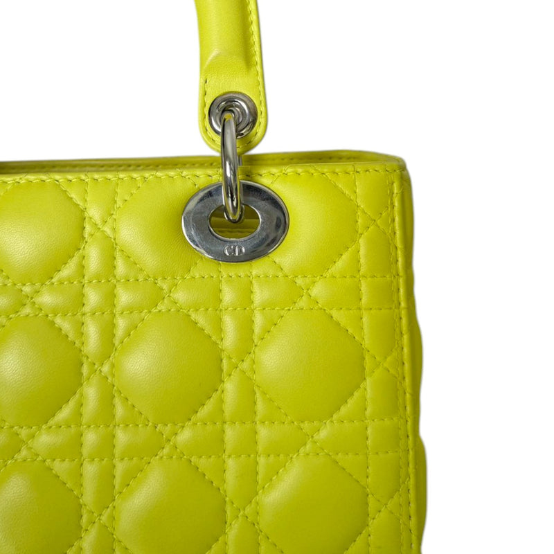 Lady Dior Medium Lambskin Yellow SHW