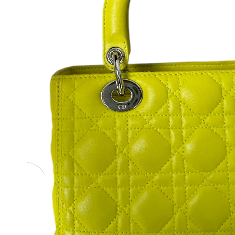 Lady Dior Medium Lambskin Yellow SHW