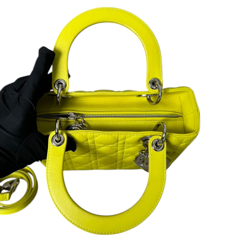 Lady Dior Medium Lambskin Yellow SHW