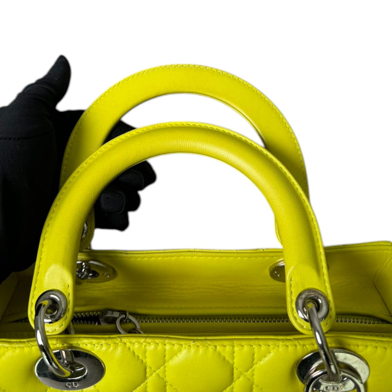 Lady Dior Medium Lambskin Yellow SHW