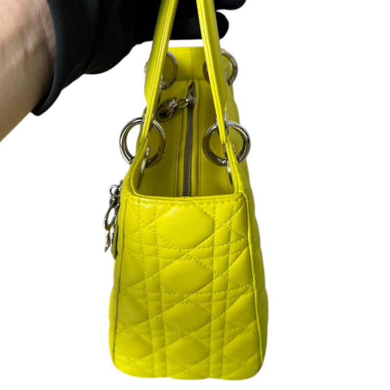 Lady Dior Medium Lambskin Yellow SHW