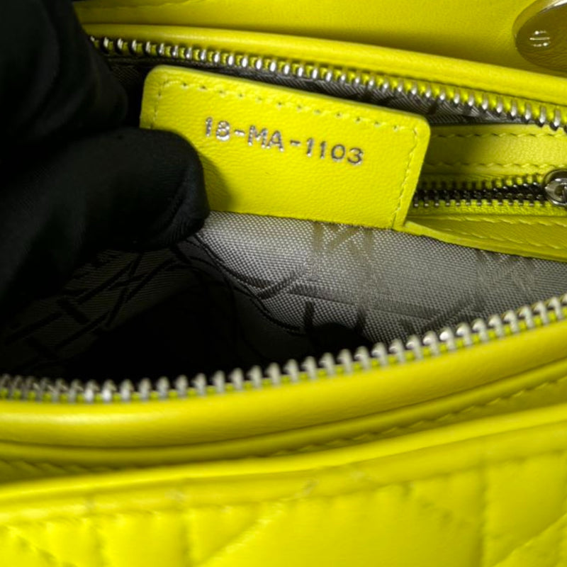 Lady Dior Medium Lambskin Yellow SHW