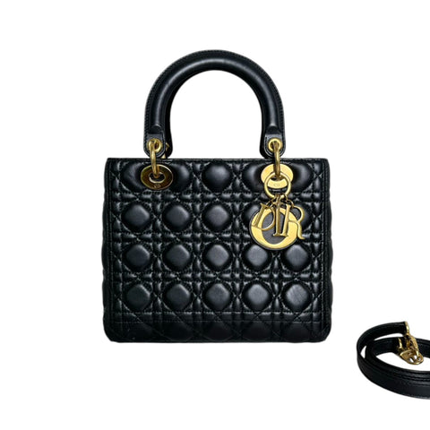 Lady Dior Medium Python Black and White SHW