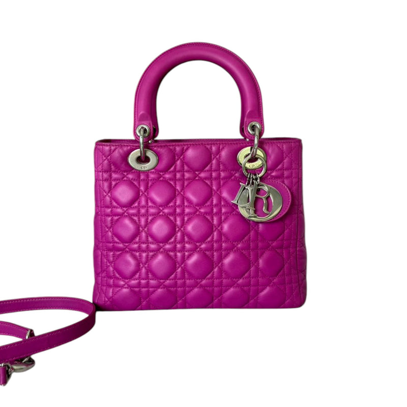 Lady Dior Medium Lambskin Cannage Purple GHW