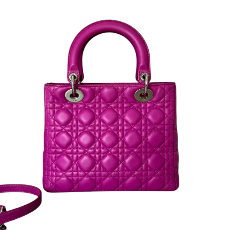 Lady Dior Medium Lambskin Cannage Purple GHW