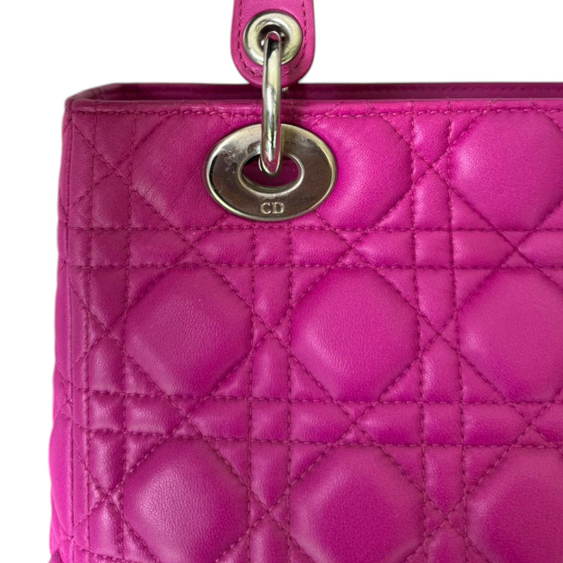 Lady Dior Medium Lambskin Cannage Purple GHW