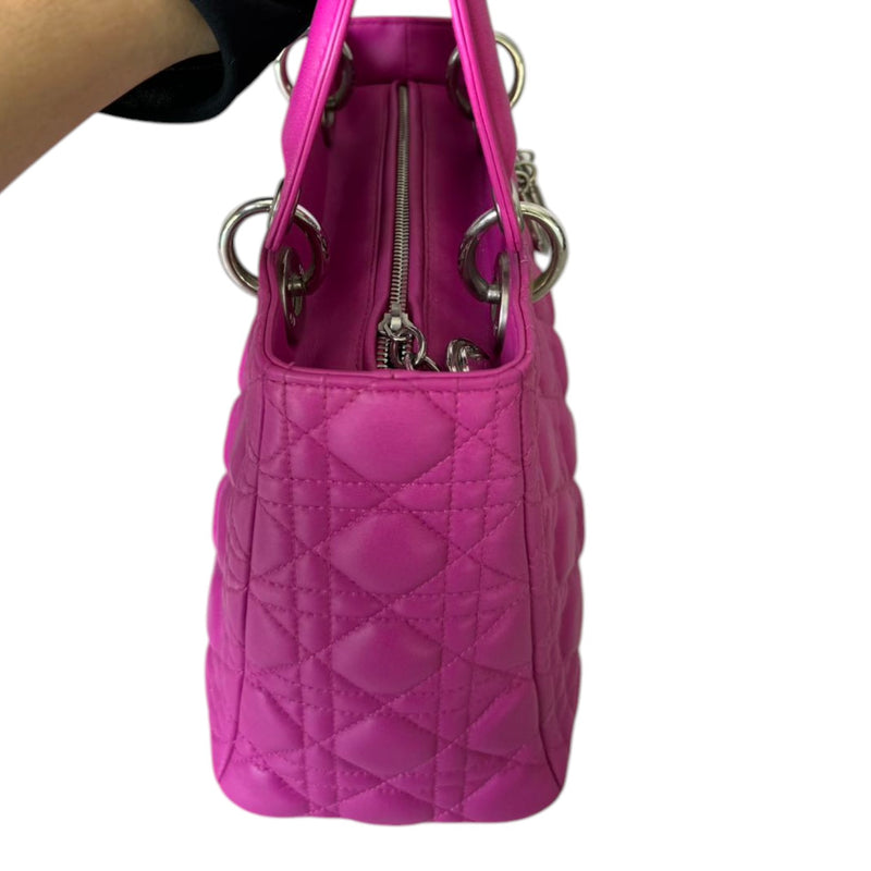 Lady Dior Medium Lambskin Cannage Purple GHW