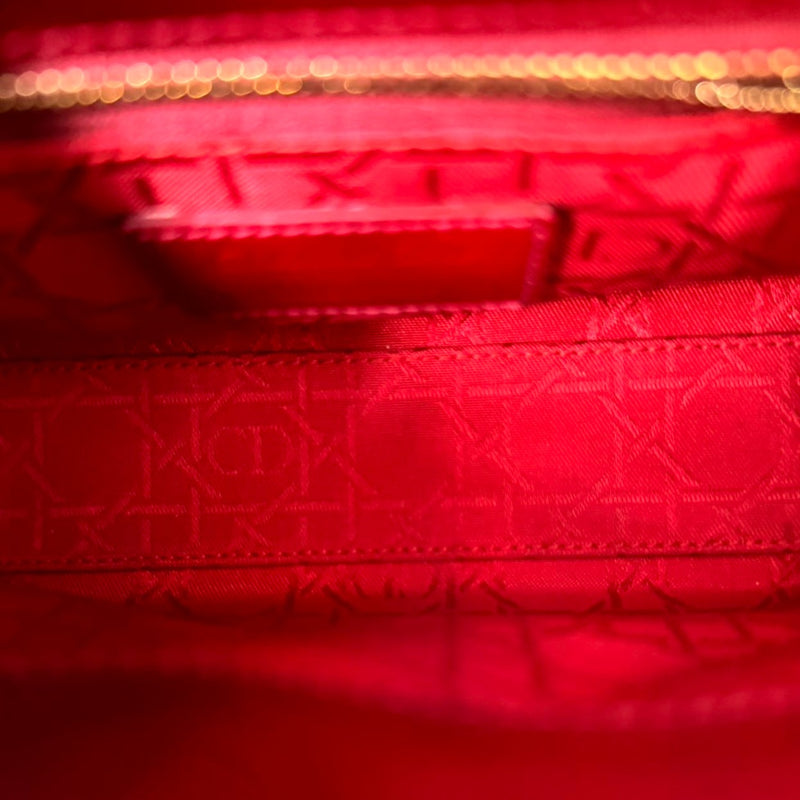 Lady Dior Mini Patent Quilted Red GHW