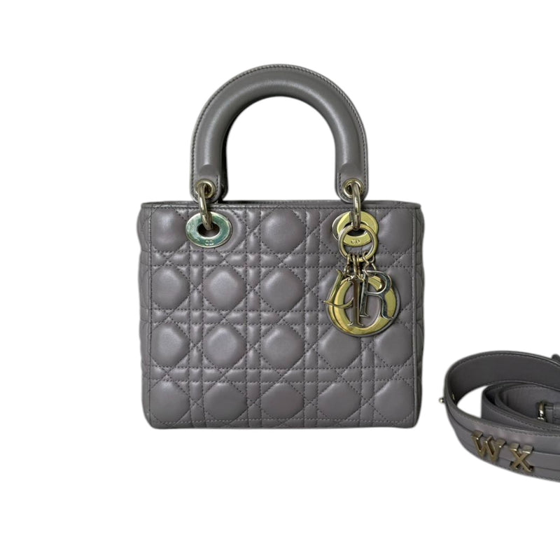 ABCDior Lady Dior Small Lambskin Cannage Grey GHW