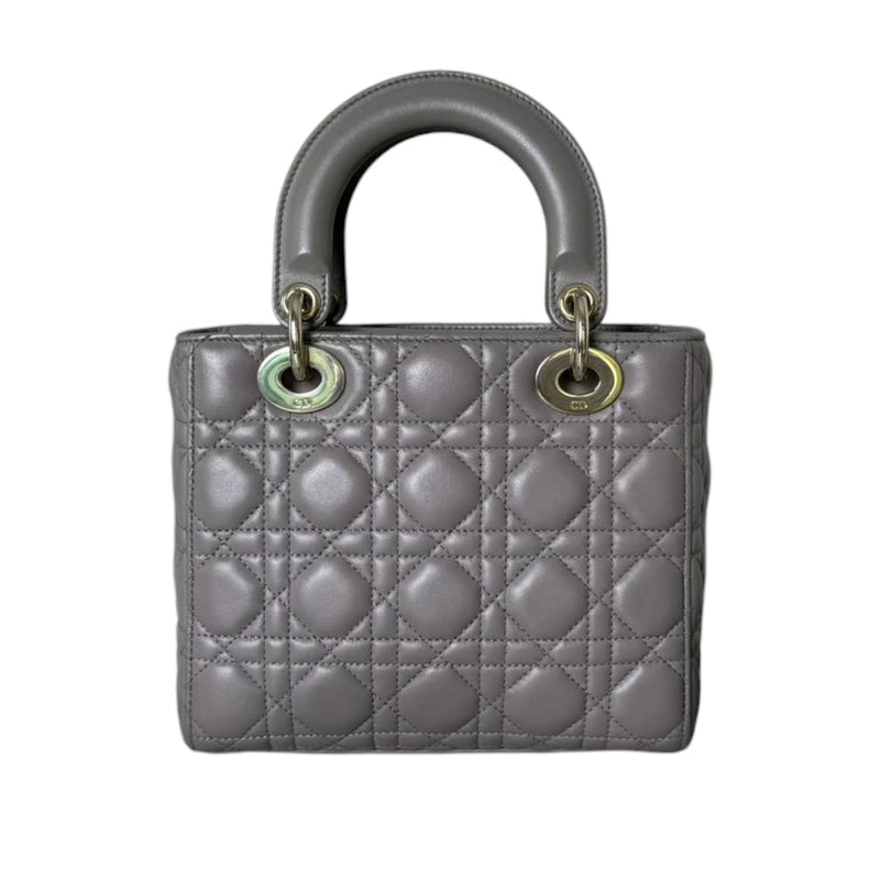 ABCDior Lady Dior Small Lambskin Cannage Grey GHW