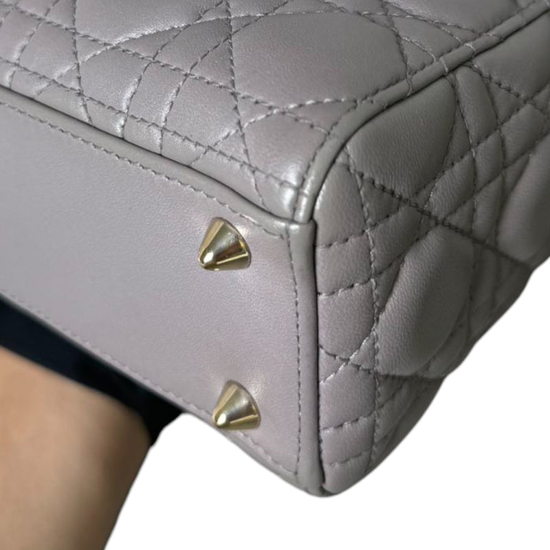 ABCDior Lady Dior Small Lambskin Cannage Grey GHW