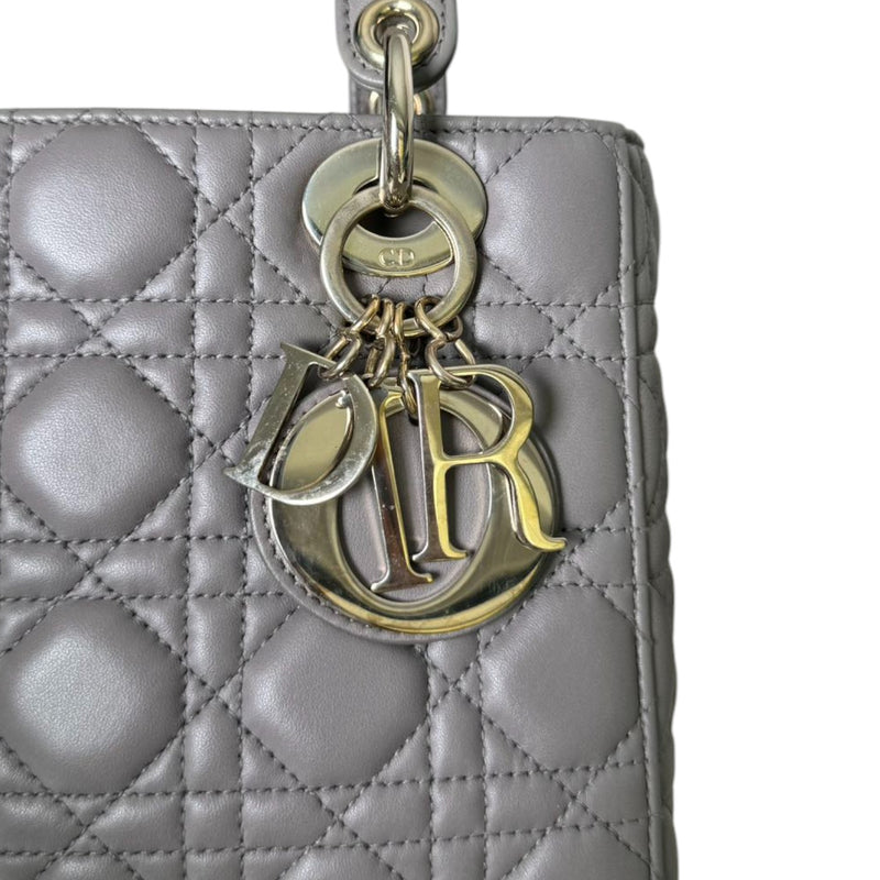 ABCDior Lady Dior Small Lambskin Cannage Grey GHW