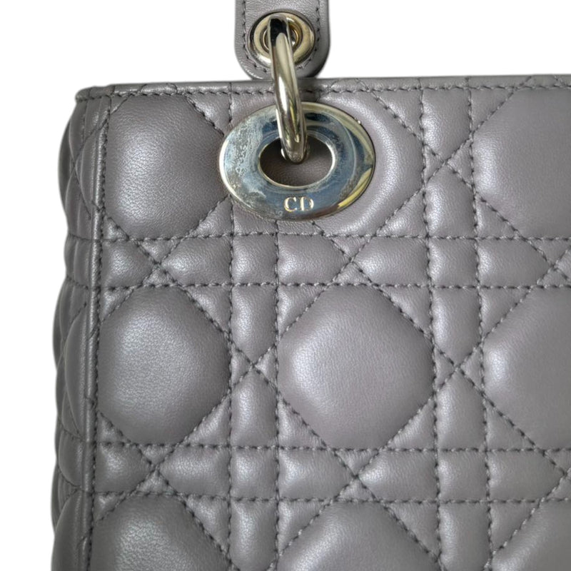 ABCDior Lady Dior Small Lambskin Cannage Grey GHW