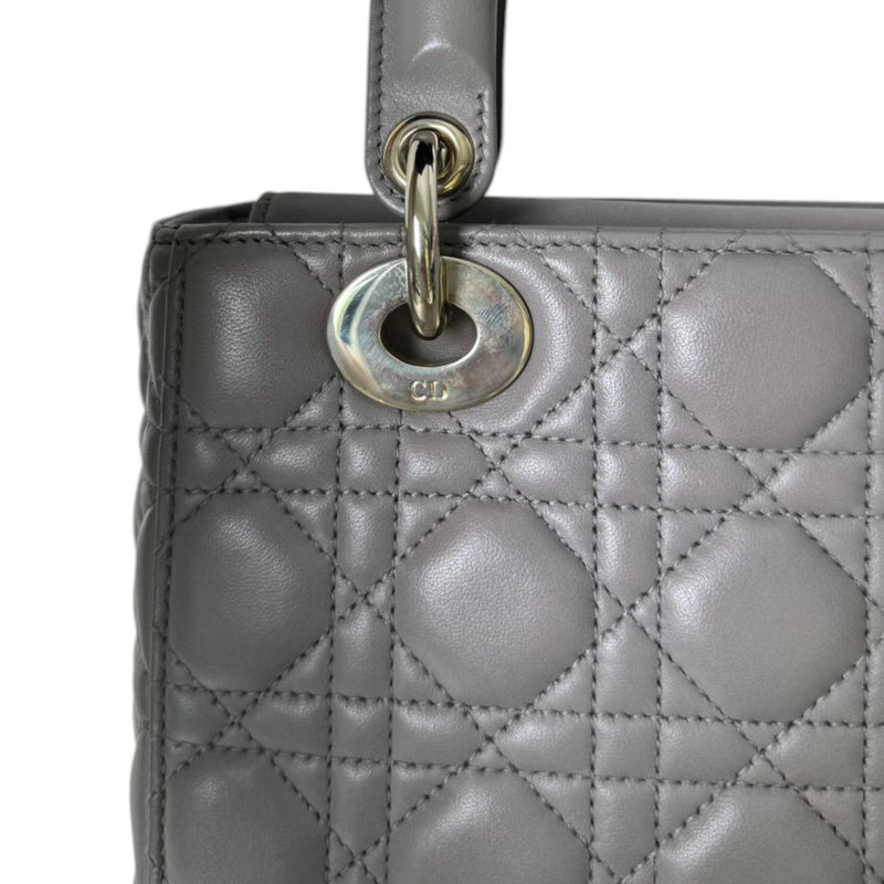 ABCDior Lady Dior Small Lambskin Cannage Grey GHW