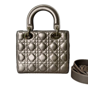 Lady Dior Small Lambskin Metallic Rose Gold GHW