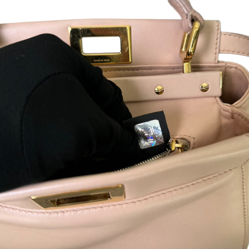 Peekaboo Iconic Satchel Mini Nappa Leather Nude GHW