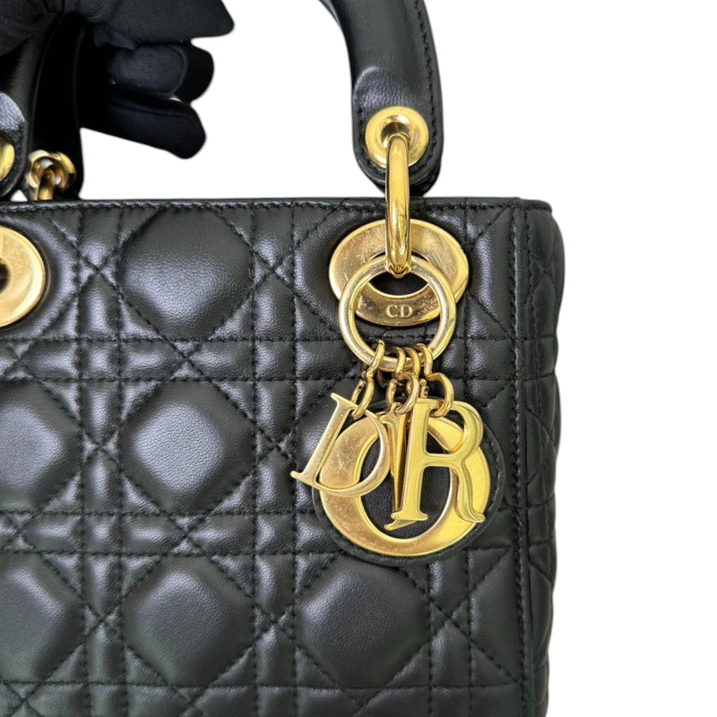 Lady Dior Mini Lambskin Cannage Black GHW