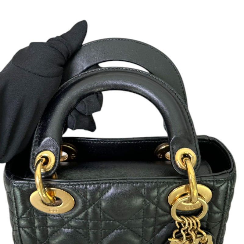 Lady Dior Mini Lambskin Cannage Black GHW