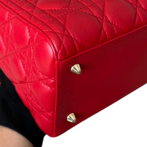 Lady Dior Medium Lambskin Cannage Red GHW