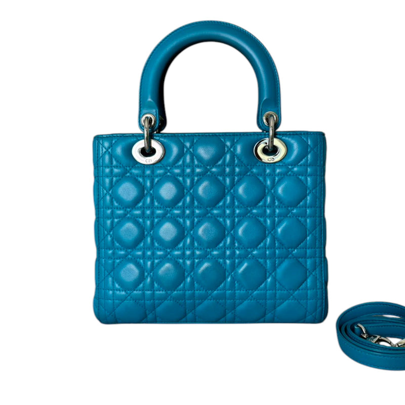 Lady Dior Medium Lambskin Blue SHW