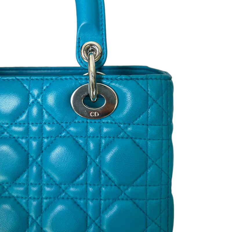 Lady Dior Medium Lambskin Blue SHW