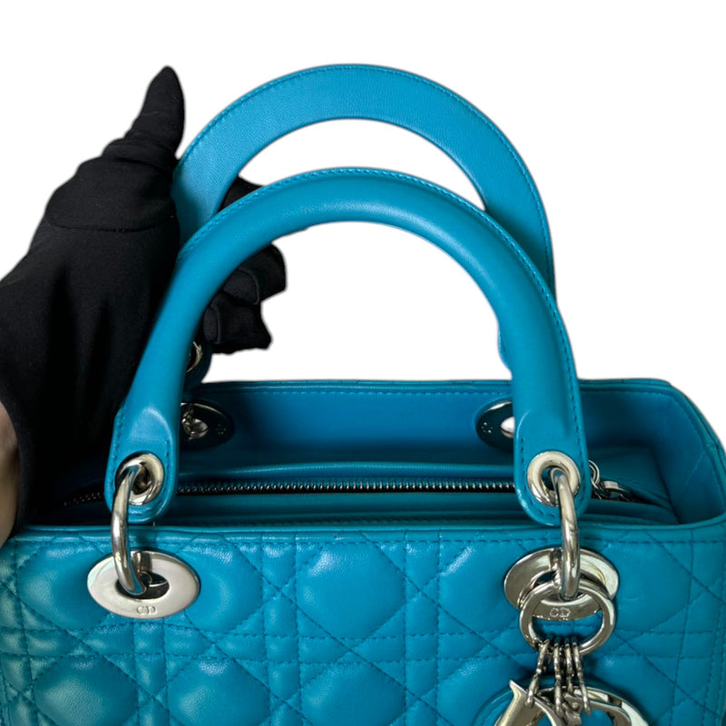 Lady Dior Medium Lambskin Blue SHW