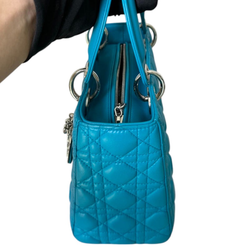 Lady Dior Medium Lambskin Blue SHW