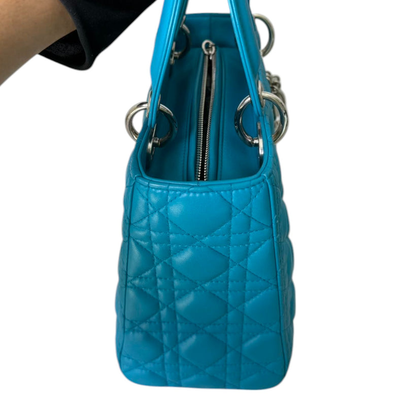 Lady Dior Medium Lambskin Blue SHW