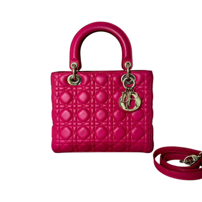 Lady Dior Medium Lambskin Quilted Pink GHW