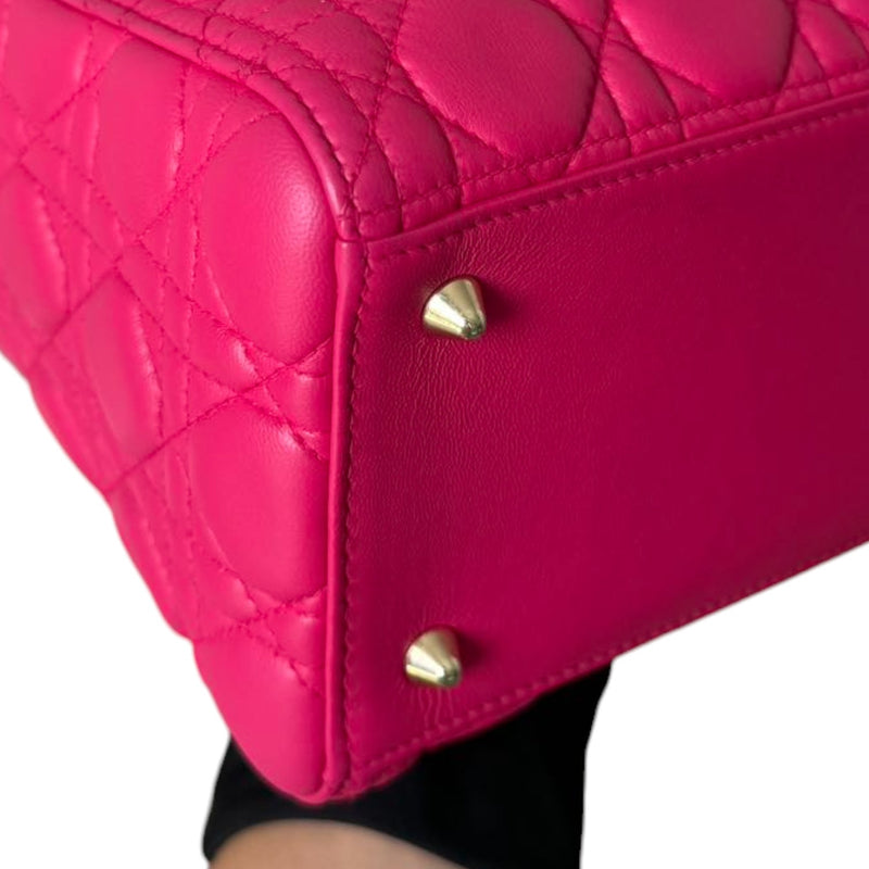 Lady Dior Medium Lambskin Quilted Pink GHW