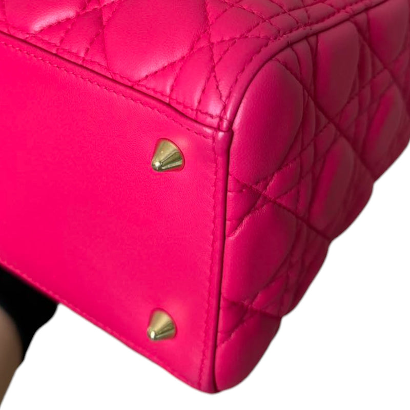 Lady Dior Medium Lambskin Quilted Pink GHW