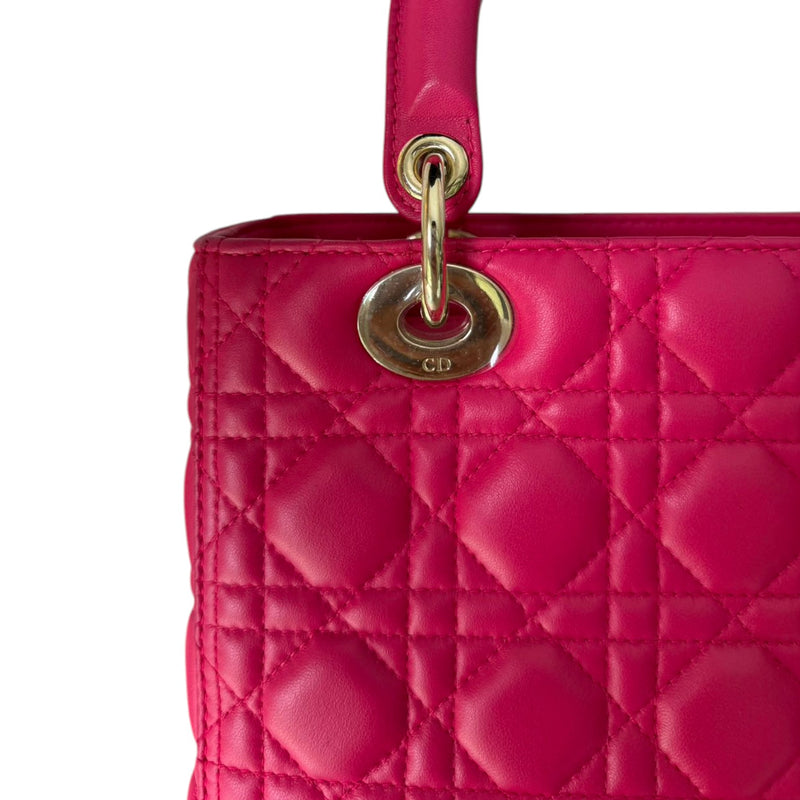 Lady Dior Medium Lambskin Quilted Pink GHW