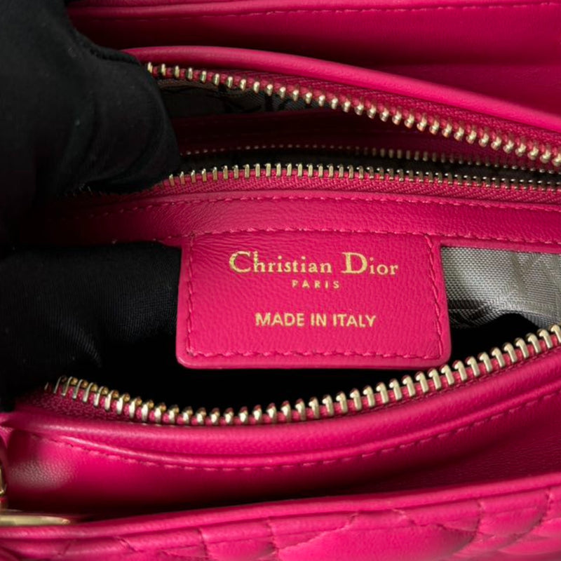 Lady Dior Medium Lambskin Quilted Pink GHW