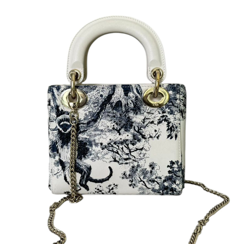 Lady Dior Mini Toile De Jouy Limited Edition Calfskin White GHW