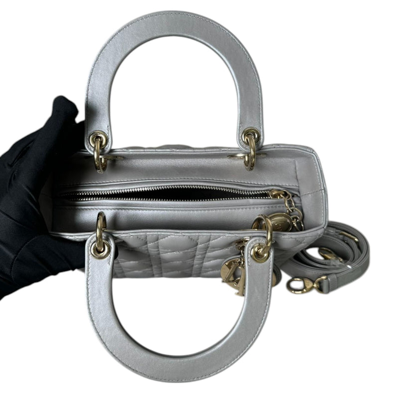 Lady Dior Medium Lambskin Cannage Silver GHW