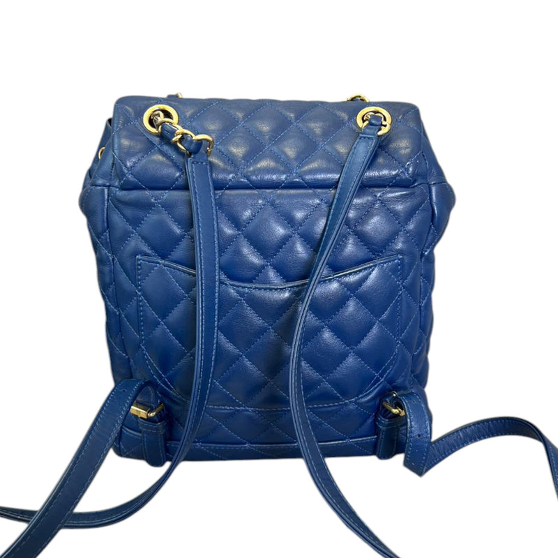 Urban Spirit Backpack Small Calfskin Quilted Blue GHW